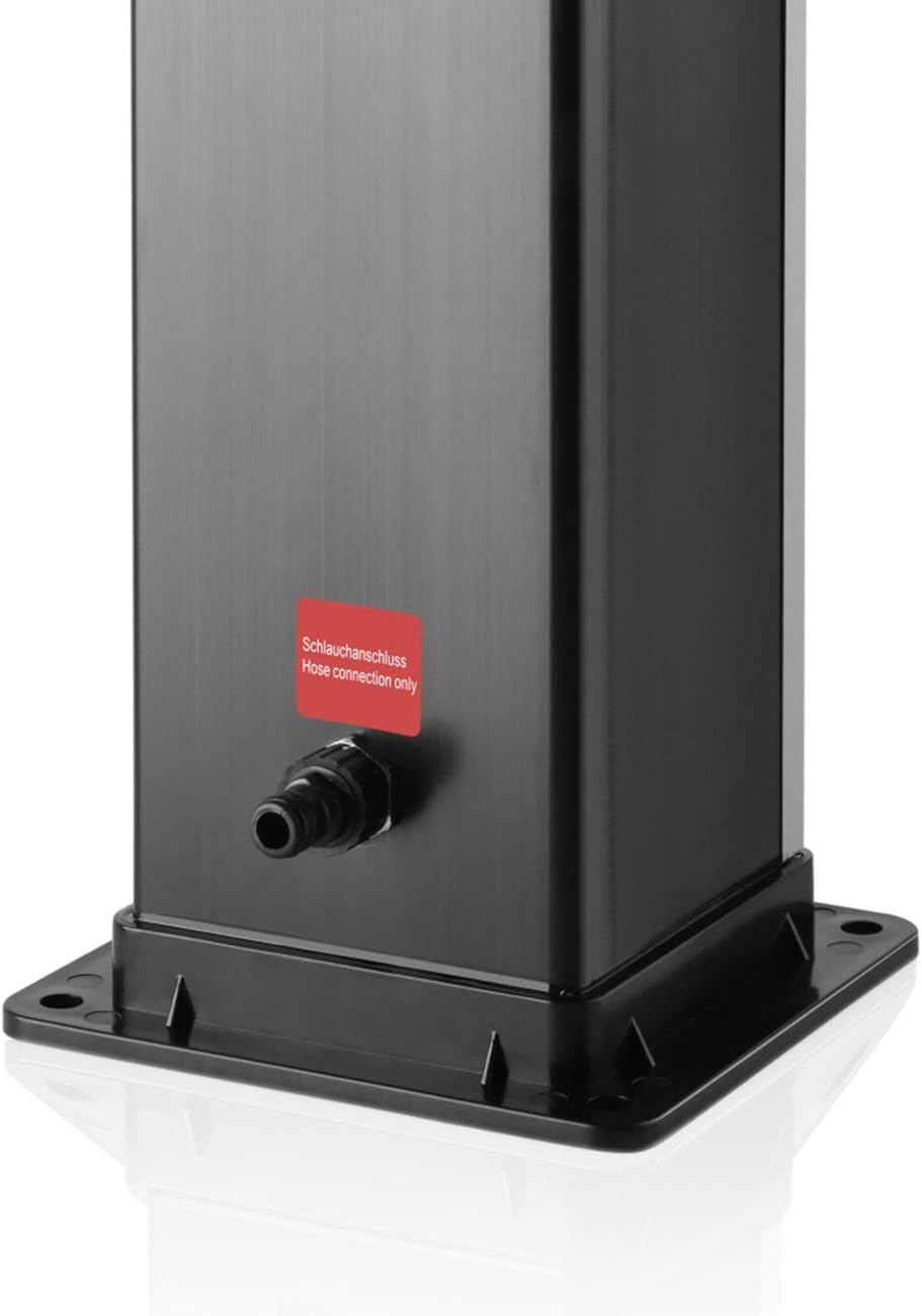 Strattore Solardusche Gartendusche 40 Liter - Warmes Wasser max. 60°C - Ohne Stromanschluss - Mit Fu