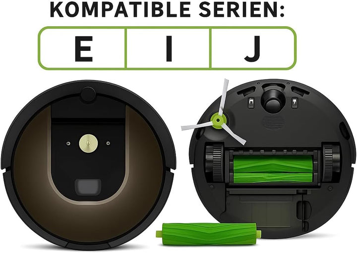 MIRTUX 3 Rollenset kompatibel mit Roomba Serie E, i und J | Zentralbürste für Roomba E5, E6, i1, i3,