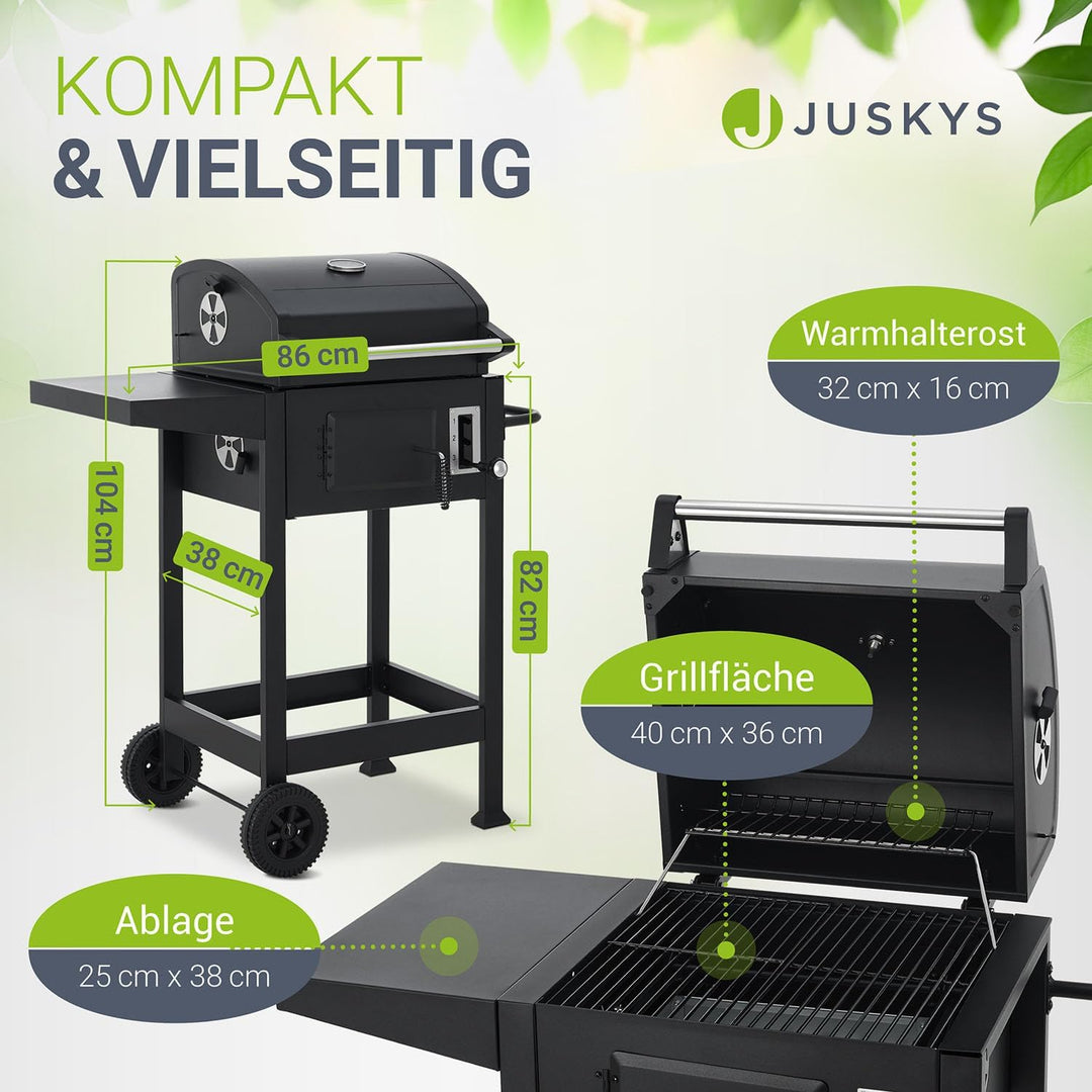 Juskys Holzkohlegrill Missouri mit Deckel - Grosse Grillfläche, Grillrost, variable Kohlewanne - Hol