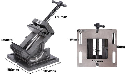 TOPWAY Bohrmaschinen Schraubstock Kippbarer 4" 100mm, Professionelle Säulenbohrmaschine Fräsen Kippw