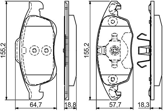 Bosch BP1170 Bremsbeläge - Vorderachse - ECE-R90 Zertifizierung - vier Bremsbeläge pro Set
