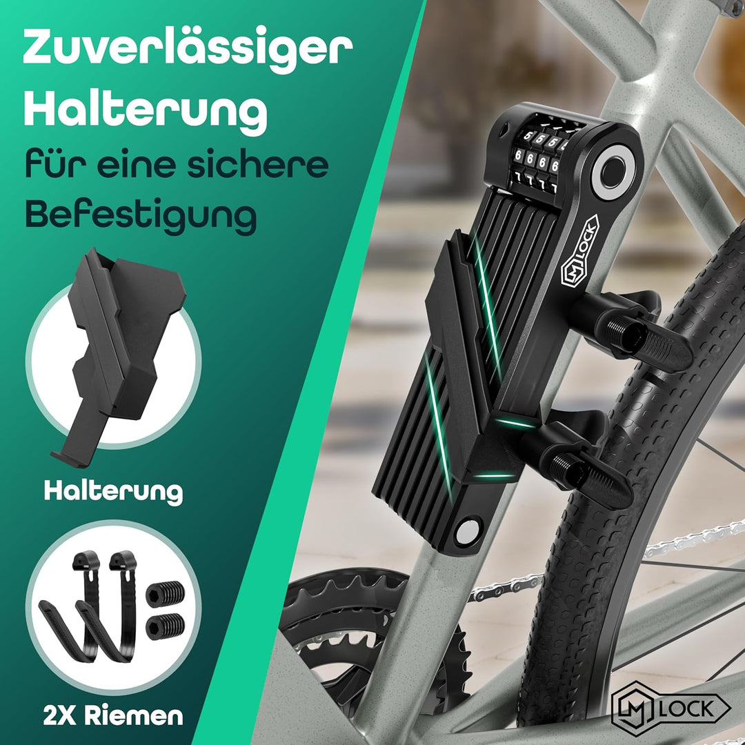 M-LOCK Faltschloss 120cm - Fahrradschloss Diebstahlsicher [Individueller Pin] Zahlenschloss Schnelle