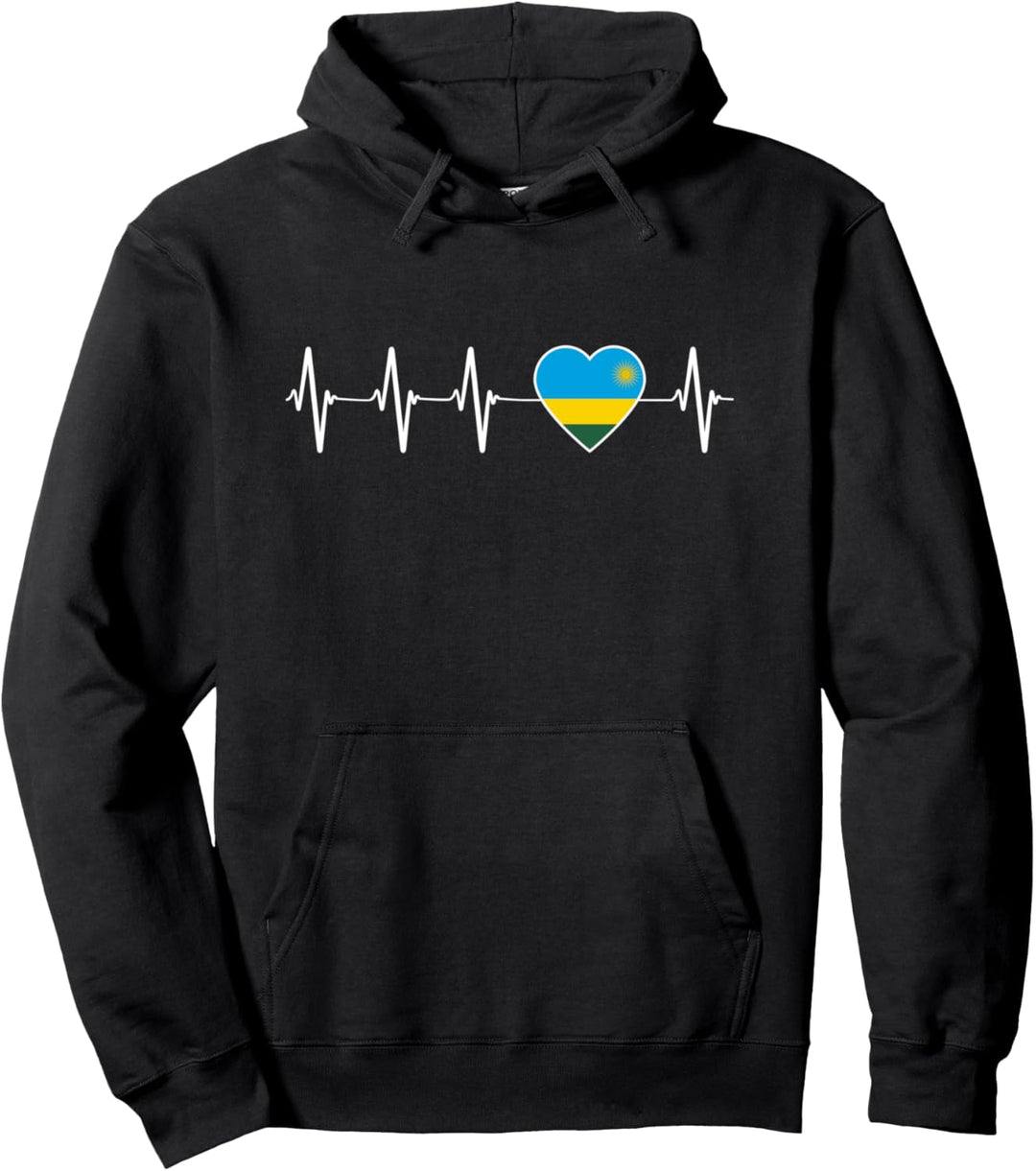 Ruandische Heartbeat I Love Ruanda Flagge Herz Land Geschenk Pullover Hoodie