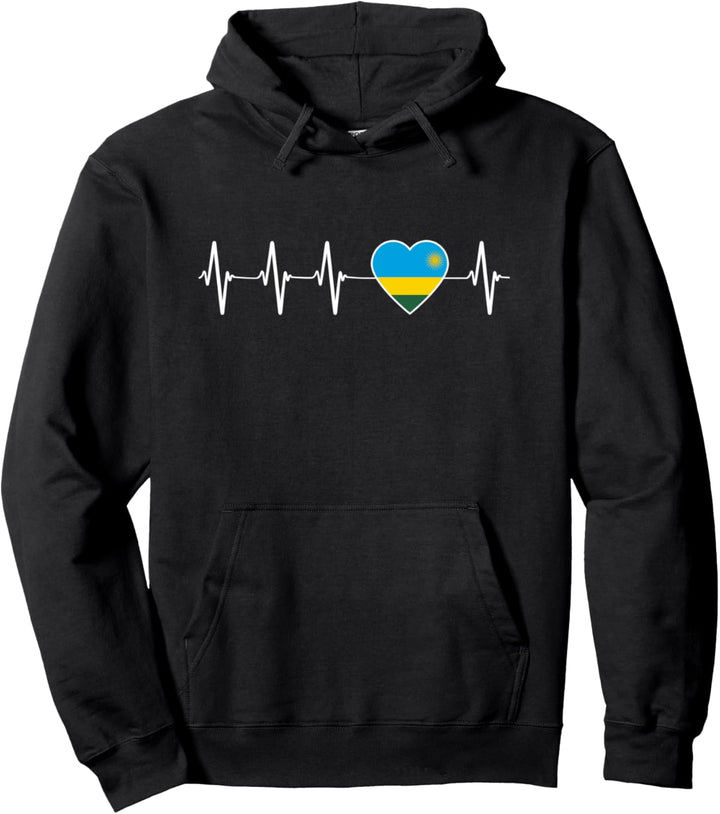 Ruandische Heartbeat I Love Ruanda Flagge Herz Land Geschenk Pullover Hoodie