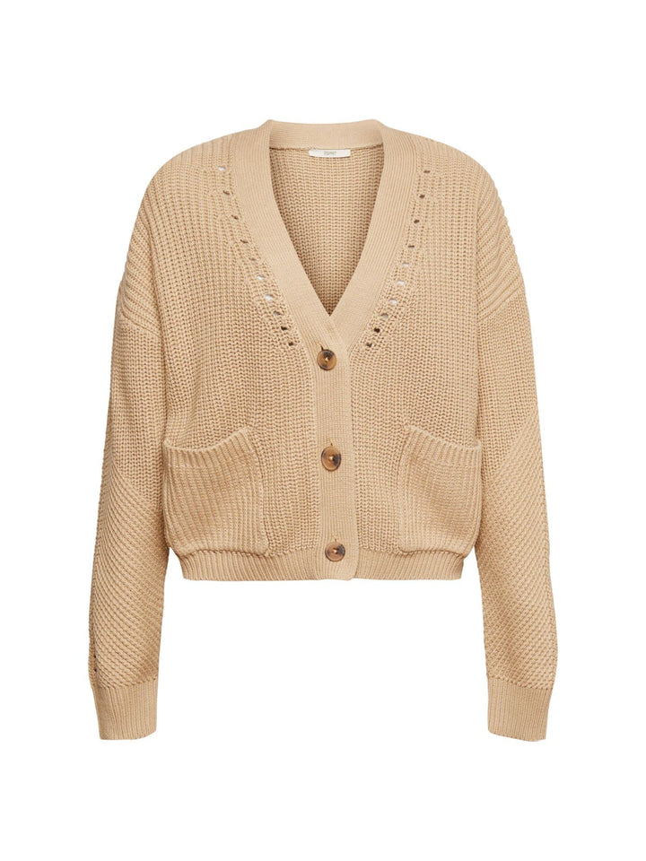 ESPRIT Damen Strickjacke, 285/Sand