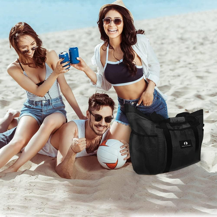 Red Suricata Ra-rso-lamebeba1 Netz-Strandtasche Schwarz / Schwarz, Schwarz / Schwarz