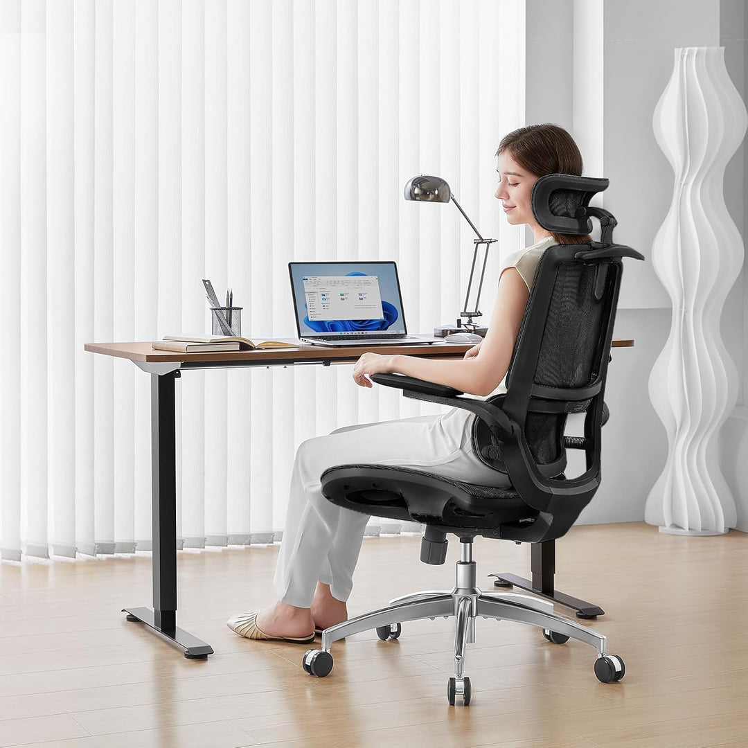 SIHOO M59AS Ergonomischer Bürostuhl mit 3D-koordinierbaren, hochklappbaren Armlehnen, Doppelsitzlehn