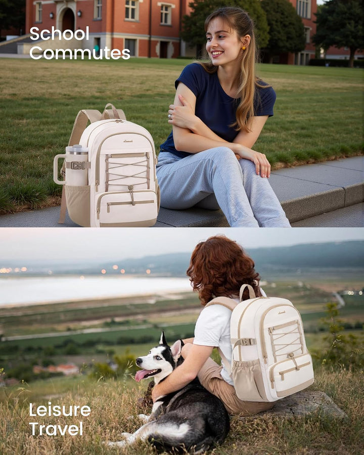 LOVEVOOK Rucksack Damen, 17,3 Zoll Laptop Schulrucksack Teenager Wasserdicht Schultasche Mädchen Tra