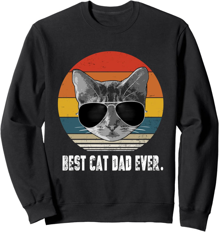 Bester Katzenvater Retro-Stil Best Cat Dad Ever Sweatshirt