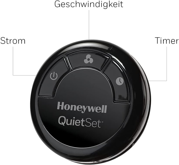 Honeywell Advanced QuietSet Oszillierender Standventilator (5 Geschwindigkeitseinstellungen, Timer-F