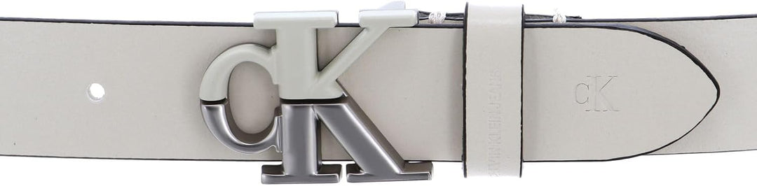 CALVIN KLEIN JEANS Gürtel zweifarbige Metall-Logo-Schliesse ecru