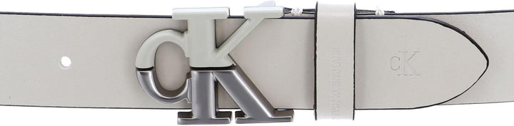 CALVIN KLEIN JEANS Gürtel zweifarbige Metall-Logo-Schliesse ecru
