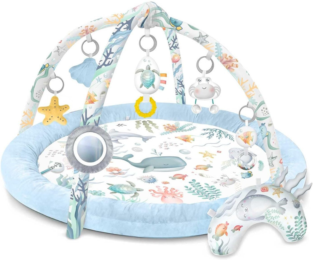 Nukido Spieldecke Mit Spielbogen Baby Spielmatte Babyspieldecke Krabbeldecke 7 Spielzeuge Und Kissen