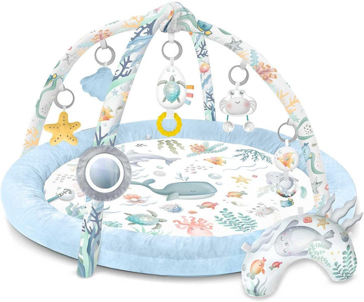 Nukido Spieldecke Mit Spielbogen Baby Spielmatte Babyspieldecke Krabbeldecke 7 Spielzeuge Und Kissen