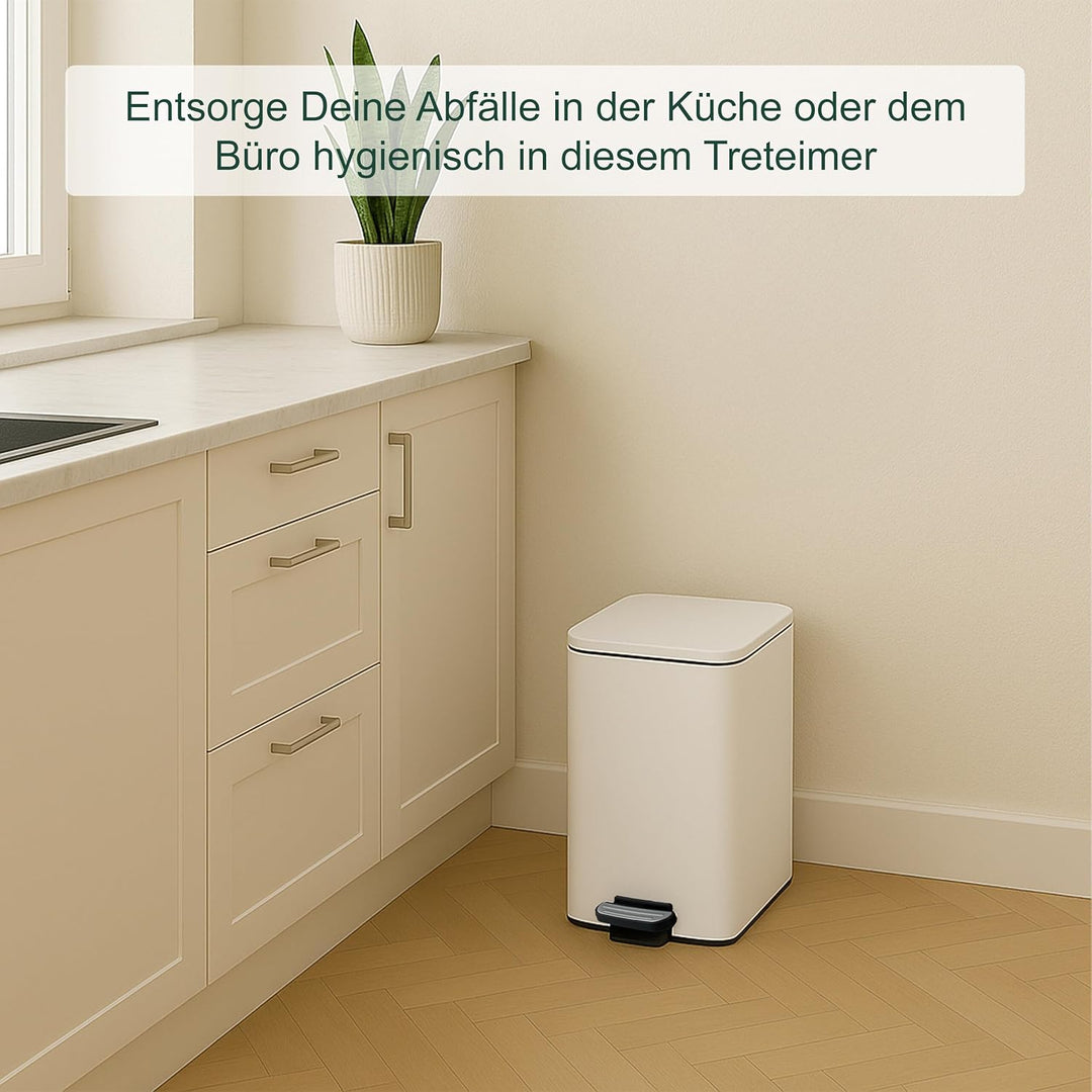 Relaxdays Mülleimer Küche, 20 Liter, entnehmbarer Inneneimer, Fusspedal, mit Müllbeutel, Tretmülleim
