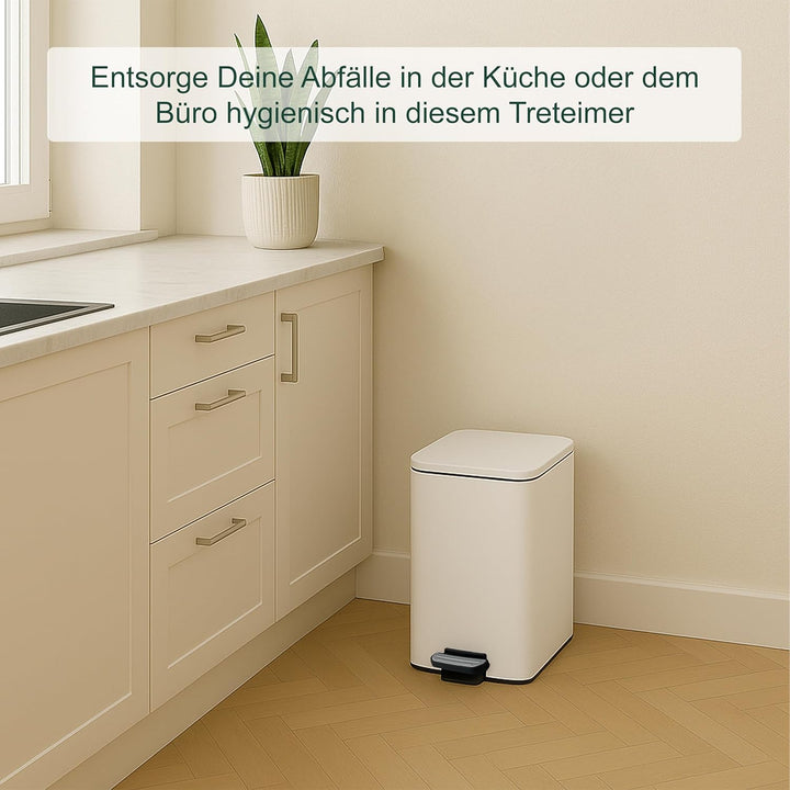 Relaxdays Mülleimer Küche, 20 Liter, entnehmbarer Inneneimer, Fusspedal, mit Müllbeutel, Tretmülleim