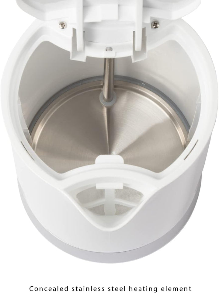 Clatronic Wasserkocher 1,8L mit verdecktem Edelstahlheizelement | Kettle mit herausnehmbarem Kalkfil