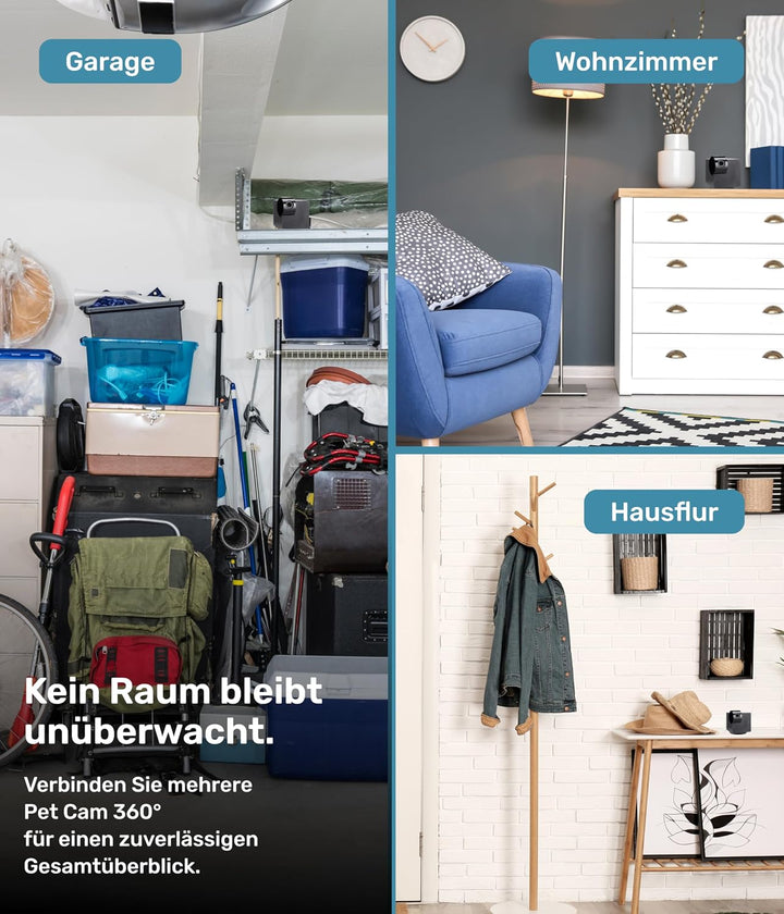 PetTec Cam Lite | Überwachungskamera für Haustiere mit App, Bewegungsmelder &amp; Handyübertragung | WiF