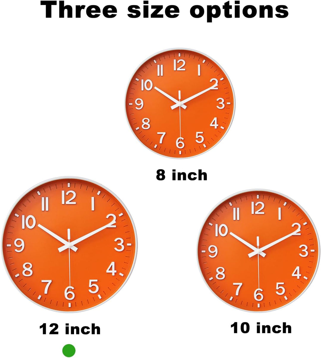 HZDHCLH 30cm Lautlos Wanduhr ohne Ticken Schleichende Sekunde mit Arabisch Ziffer für Büro, Klassenz