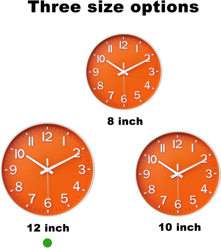 HZDHCLH 30cm Lautlos Wanduhr ohne Ticken Schleichende Sekunde mit Arabisch Ziffer für Büro, Klassenz