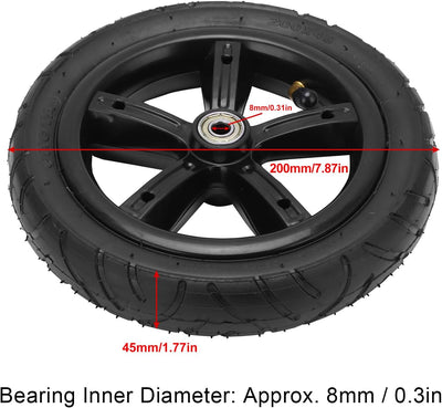 Tbest Luftrad 8 Zoll,200 X 45 Rollerreifen,Elektroroller Luftreifen Rad & Felge,Räder 8 Zoll 200 X 4
