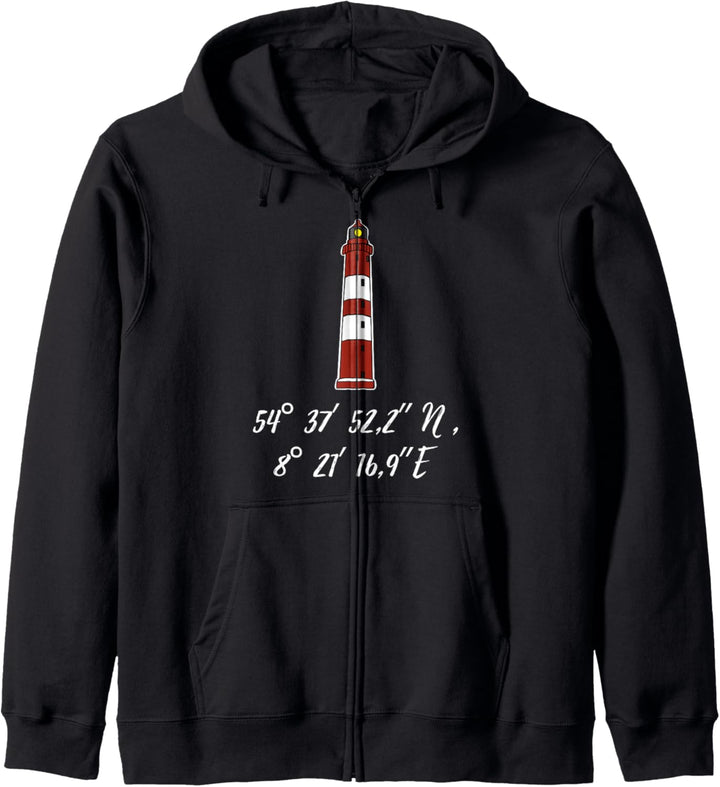 Leuchtturm Amrum Souvenir Koordinaten Kapuzenjacke
