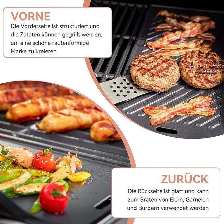 Gusseisen Grillplatte für alle RÖSLE VIDERO G2-, G3-, G4- und G6-Modelle (ab Modelljahr 2021), 45 x