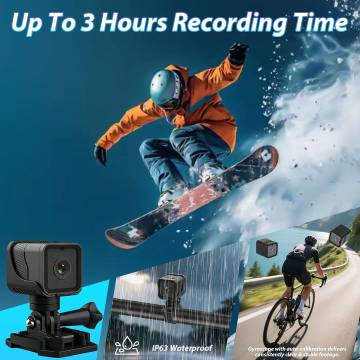 Mini Action Cam WiFi, 1080P HD &amp; 120° Weitwinkel Sportkamera, Dashcam Fahrrad für Helm und Fahrrad M