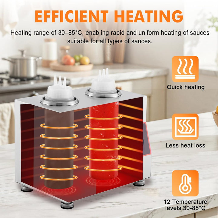 YUCHENGTECH Saucenwärmer Edelstahl Sossenwärmer Elektrisch 30~85°C Temperatur Einstellbar Sossenwärm
