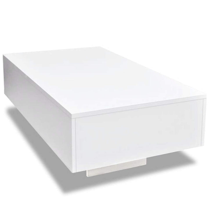 Susany Couchtisch Wohnzimmertisch Kaffeetisch MDF Rechteckige Sofatisch Hochglanz-Finish Tisch Weiss