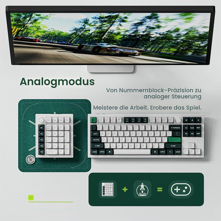 Keychron Q0 HE Kabelloser Magnetisches Numpad, 2,4 GHz/Bluetooth 5.1, Schnelltrigger, RGB, programmi