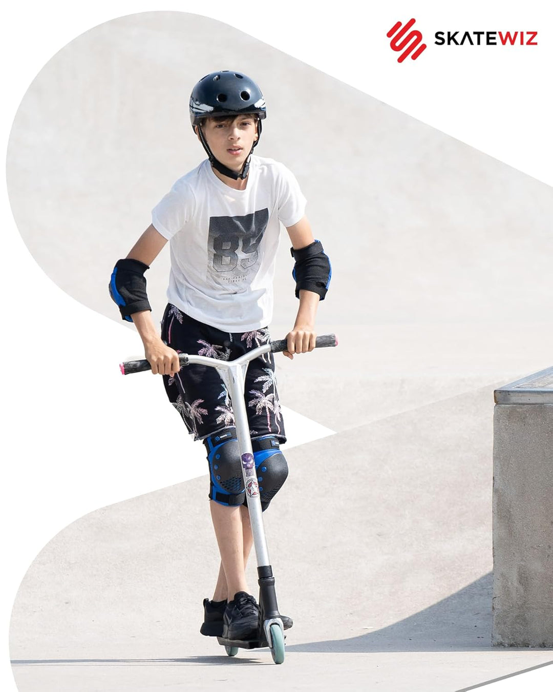SKATEWIZ Skate Protektoren Schoner Inliner Kinder und Erwachsene - Knieschützer Kinder Set [6pc] SMA