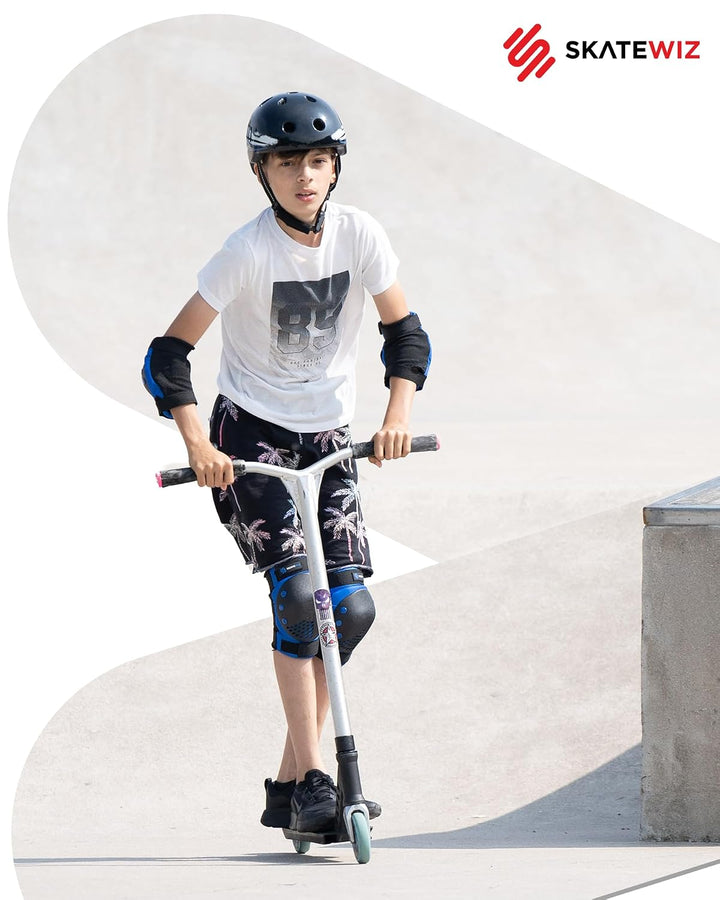SKATEWIZ Skate Protektoren Schoner Inliner Kinder und Erwachsene - Knieschützer Kinder Set [6pc] SMA
