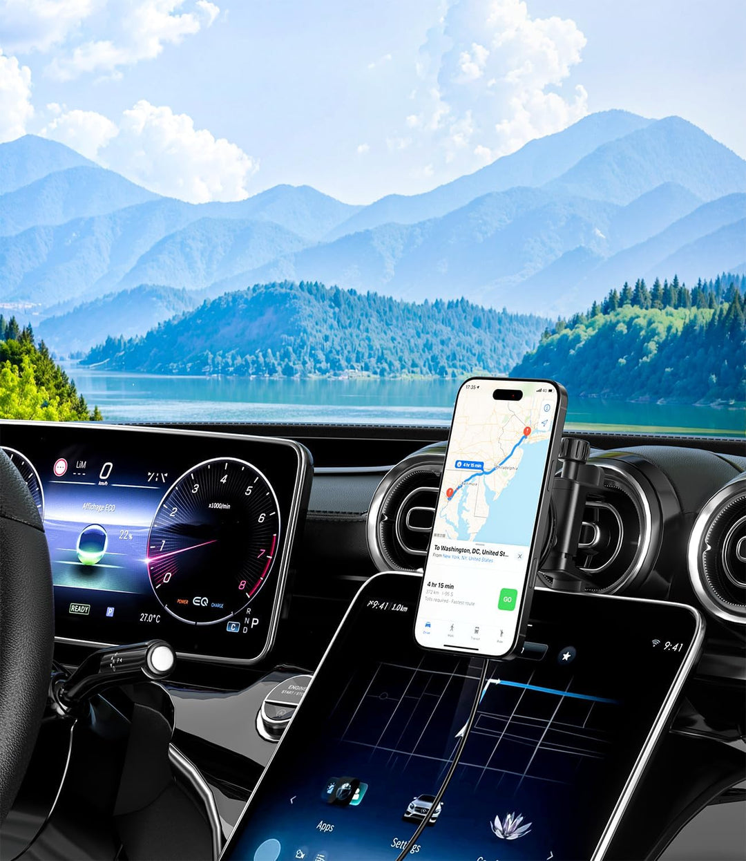 Qi2 Zertifiziertes für Magsafe Autohalterung mit 15W Ladefunktion für Mercedes Benz A/B/C/E/G/GLA/GL