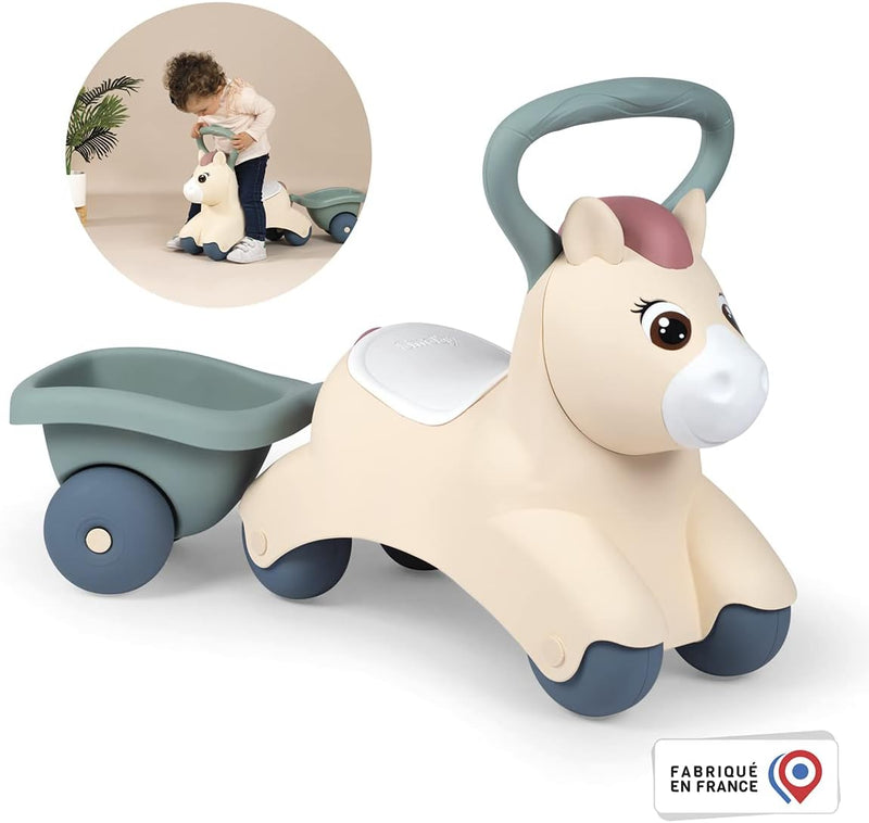 Smoby Toys - Little Smoby Baby-Rutscher Pony - Rutschfahrzeug ab 1 Jahr - Baby-Lauflernhilfe mit kle