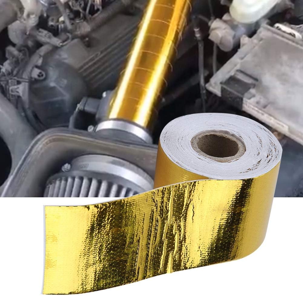 Auto Hitzeschutzfolie, 1 Rolle Goldene Aluminiumfolie Selbstklebend Reflektierendes Hitzeschild Kleb