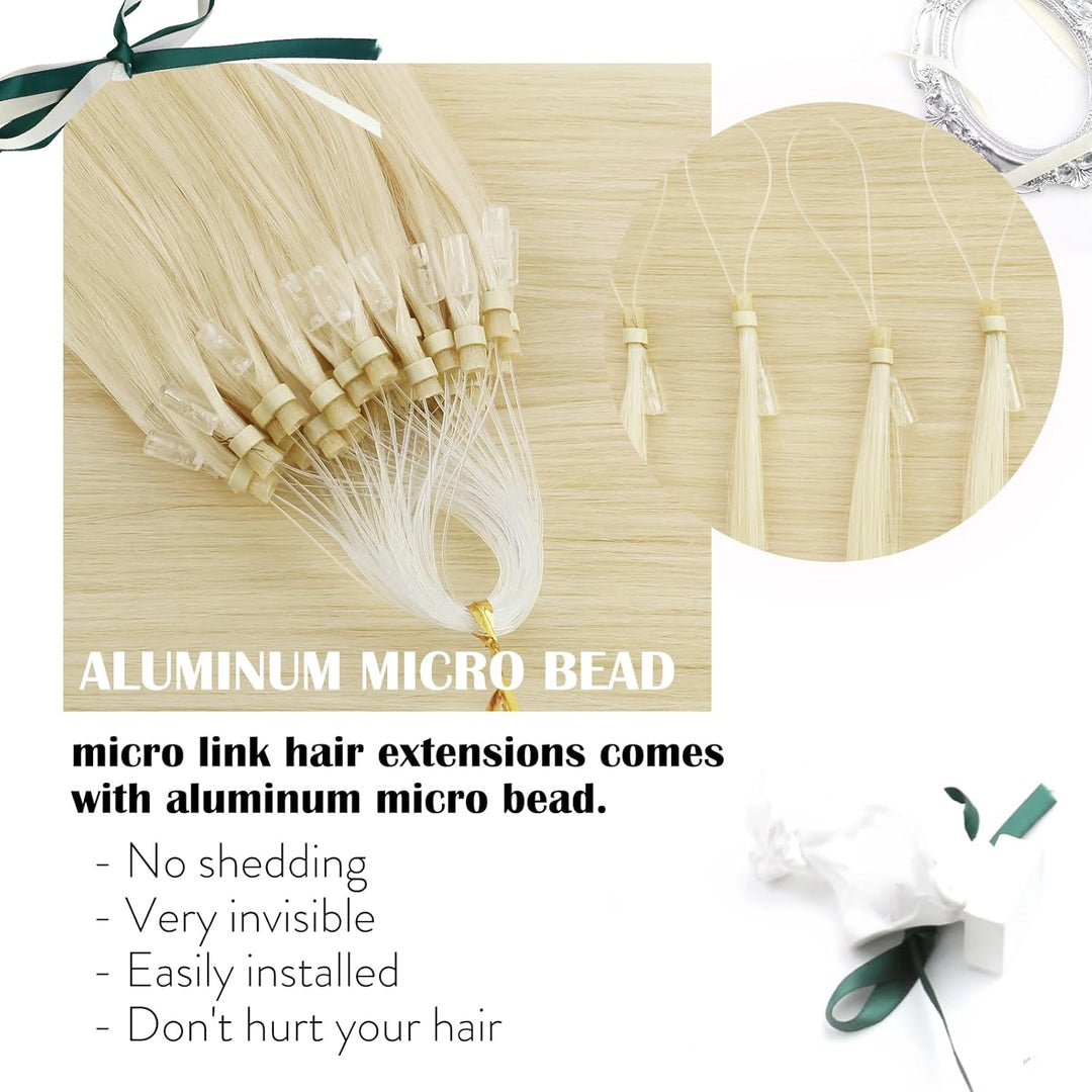 Moresoo Microring Extensions Echthaar Remy Blond Cold Fusion Haarextension Echthaar Microring Loop P