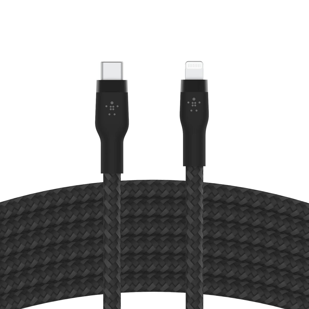 Belkin BoostCharge Pro Flex geflochtenes USB-C/Lightning-Kabel, 3 m, MFi-zertifiziert, 20 W, zum Sch