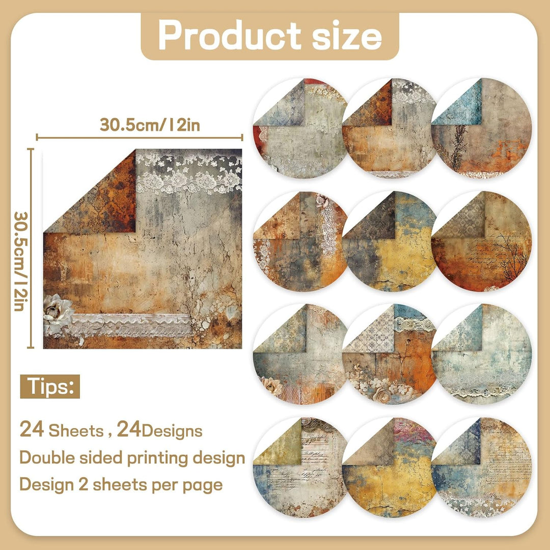 48 Stück Designpapier Block mit Muster Doppelseitiges Scrapbook Papier Decoupage Papier Hintergrundp