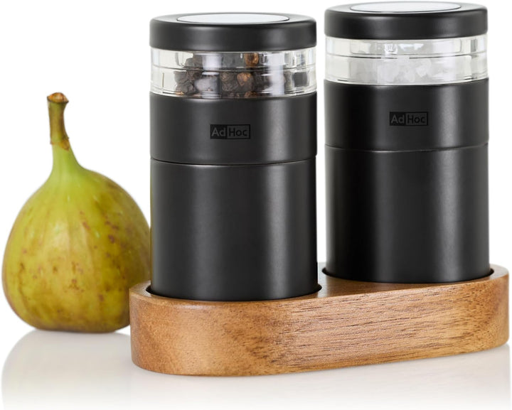 AdHoc ME19 Set Salzmühle und Pfeffermühle MENAGE MOLTO | langlebiges Mahlwerk, edles Gehäuse aus Ede