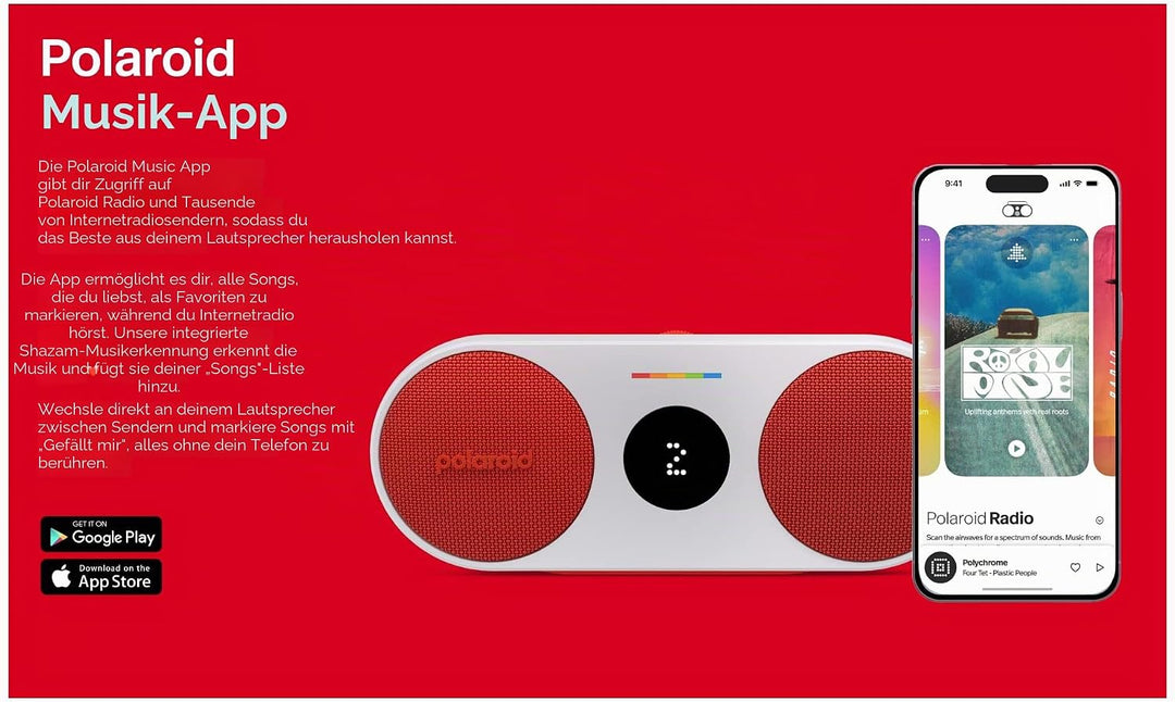 Polaroid P2 - Powerful Portable Wireless Bluetooth Speaker Rechargeable with Dual Stereo Pairing - Y
