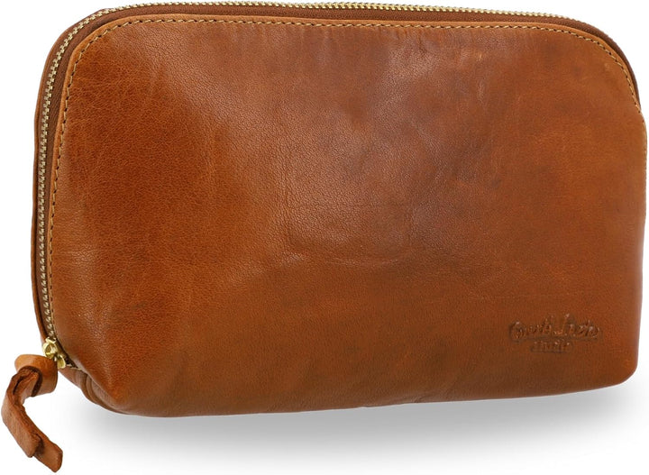 Gusti Waschtasche Leder - Eli Damen und Herren Kulturtasche Kulturbeutel Kosmetiktasche Ledertasche