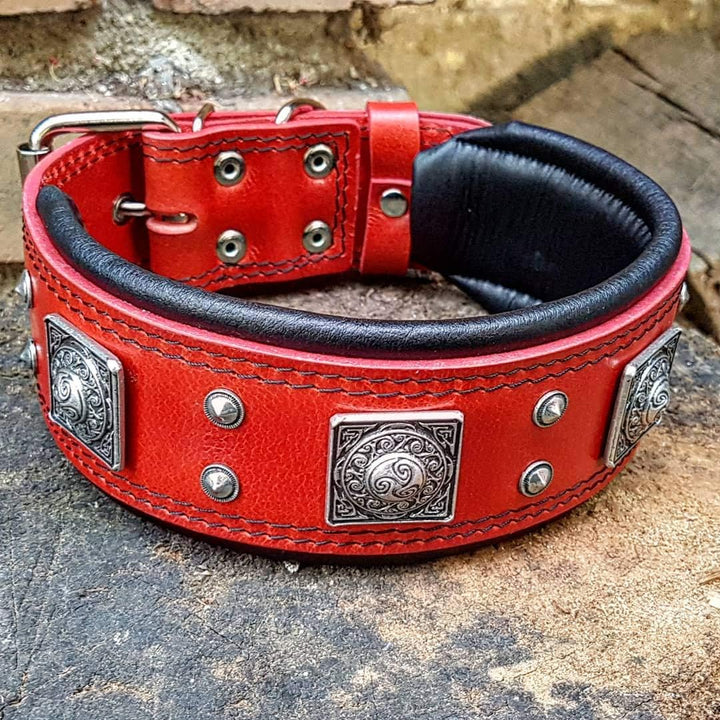 Bestia™ "EROS Hundehalsband für grosse Hunde. 100% Leder. Weich gepolstert. 6,3 cm breit. TOP Qualit