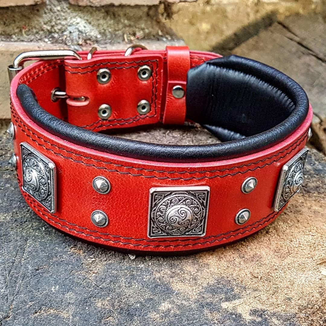 Bestia™ "EROS Hundehalsband für grosse Hunde. 100% Leder. Weich gepolstert. 6,3 cm breit. TOP Qualit