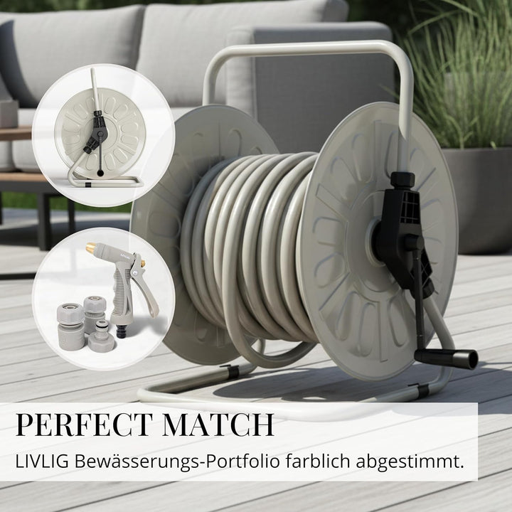 LIVLIG Gartenschlauch 30m, Gartenschlauch 1/2 Zoll Made in Germany, Wasserschlauch 30m aus recycelte