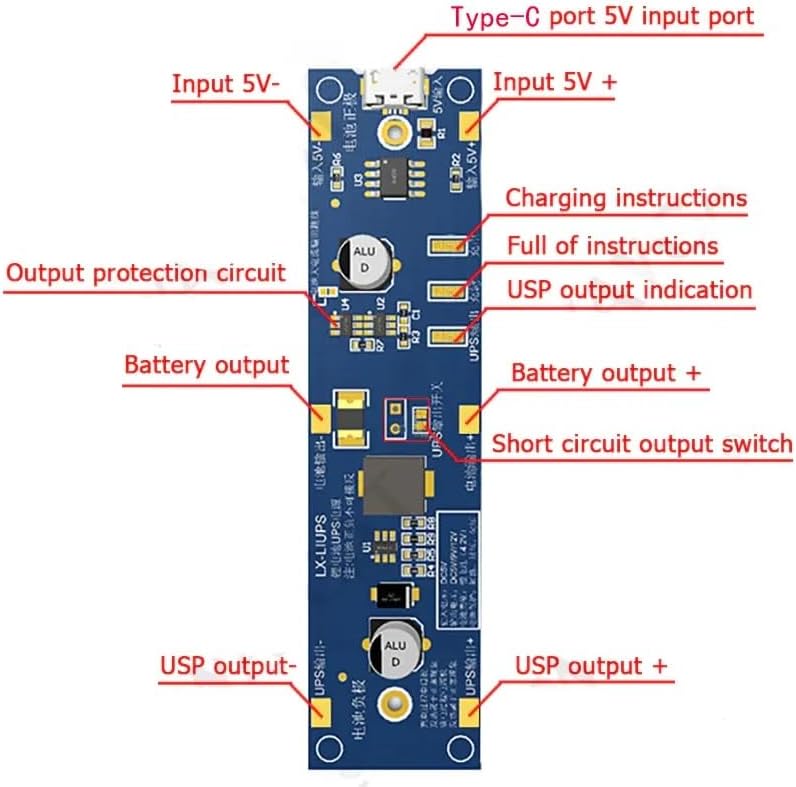 2 Stück Micro USB 5V USV unterbrechungsfreie Stromversorgung 18650 Lithium-Batterieladegerät