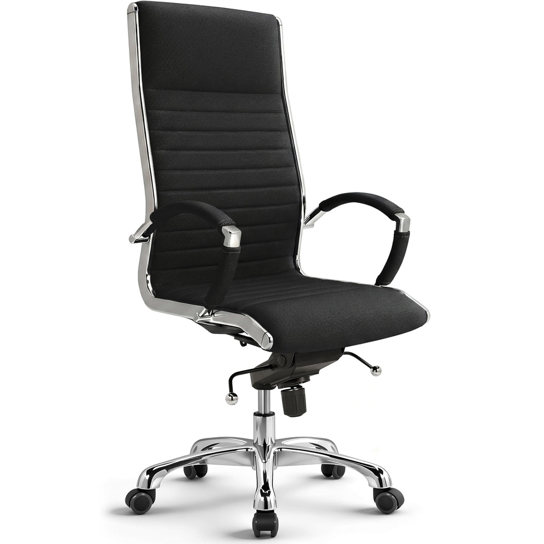 VERSEE Premium Chefsessel Montreal in Stoff Schwarz - Ergonomischer Bürostuhl für Büro und Home-Offi