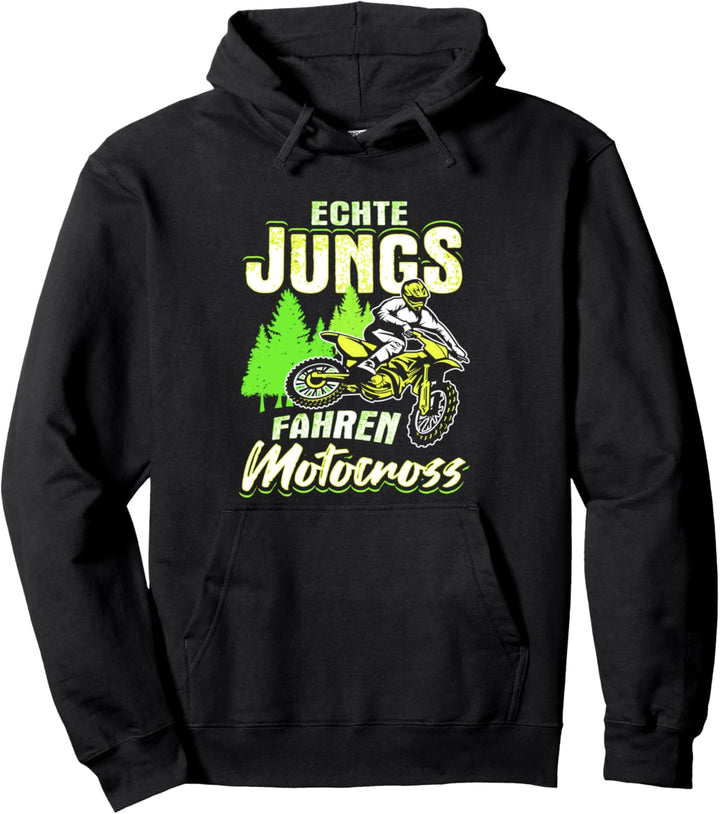 Echte Jungs Fahren Motocross Kinder Motorrad Dirt Bike Biker Pullover Hoodie