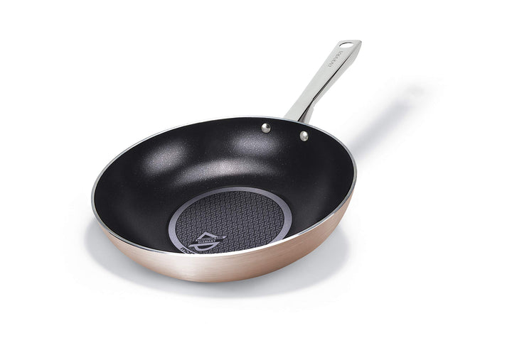 Moneta Rosegold Diamant Wok 28 cm, Aluminium, Edelstahl