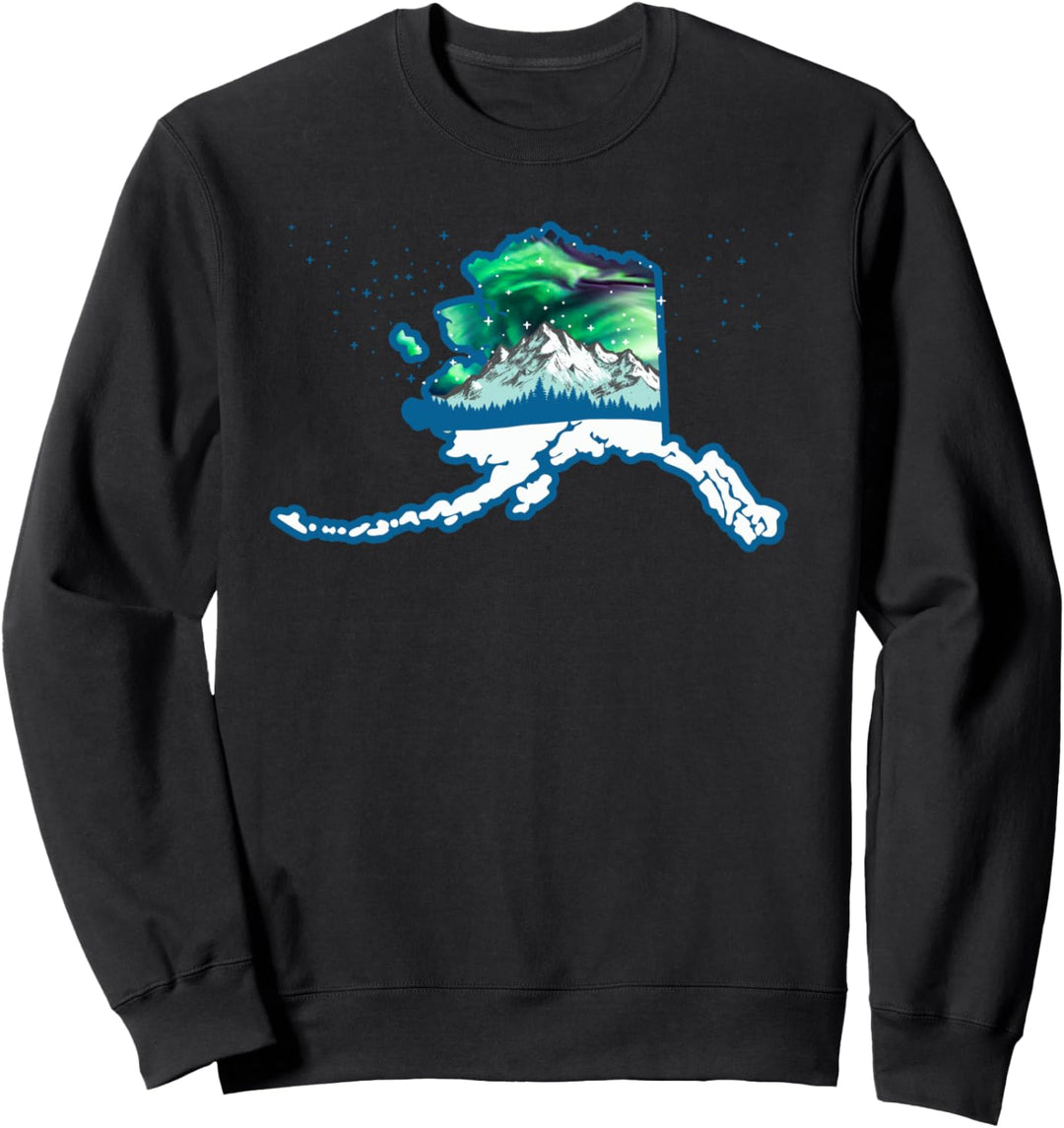 Retro Alaska Outdoor & Nature Vintage Style Aurora Lights Sweatshirt